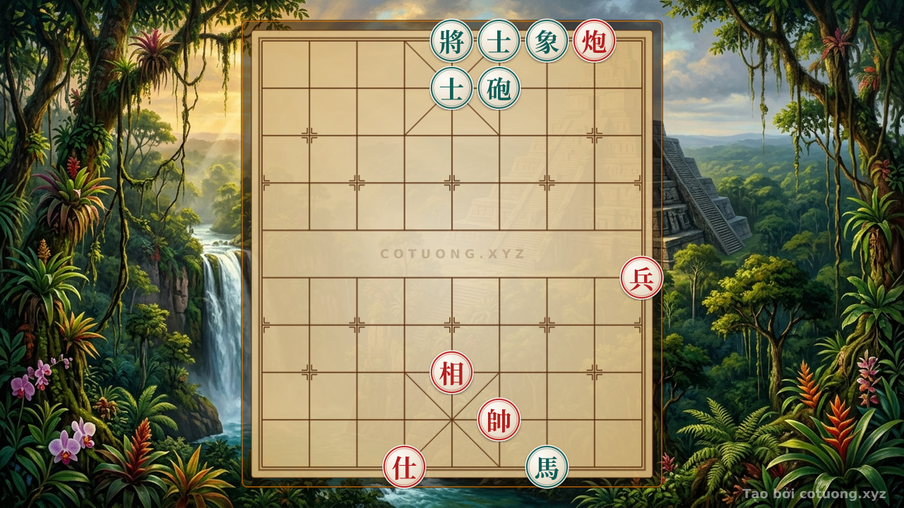 Thế cờ: The 'Red Cannon Siege' Position - Black General's Defensive Tactics in Xiangqi — Cờ Tướng Online