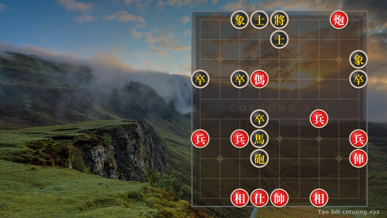Thế cờ: The Mysterious Formation: The Lonely Red Chariot in the Eight Trigrams Array — Cờ Tướng Online