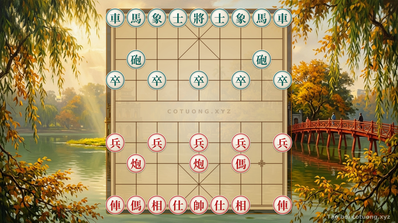 Thế cờ: The Ultimate Xiangqi Strategy: Double Rooks and Double Cannons Shatter the Five-Piece Black Formation — Cờ Tướng Online