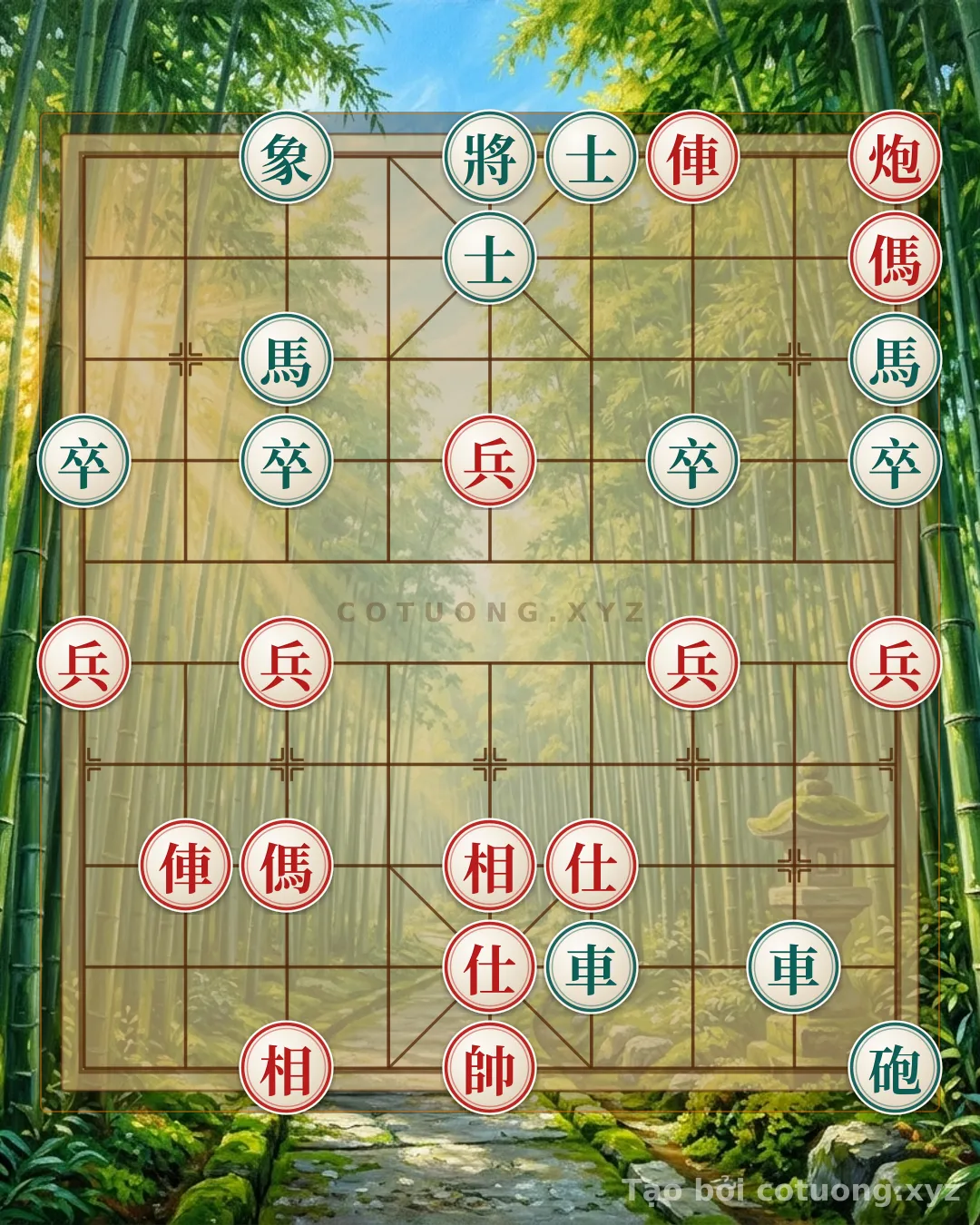 Thế cờ: The Ultimate Xiangqi Checkmate: 2 Rooks and 2 Cannons vs. 2 Rooks and 2 Cannons in Just 5 Moves — Cờ Tướng Online