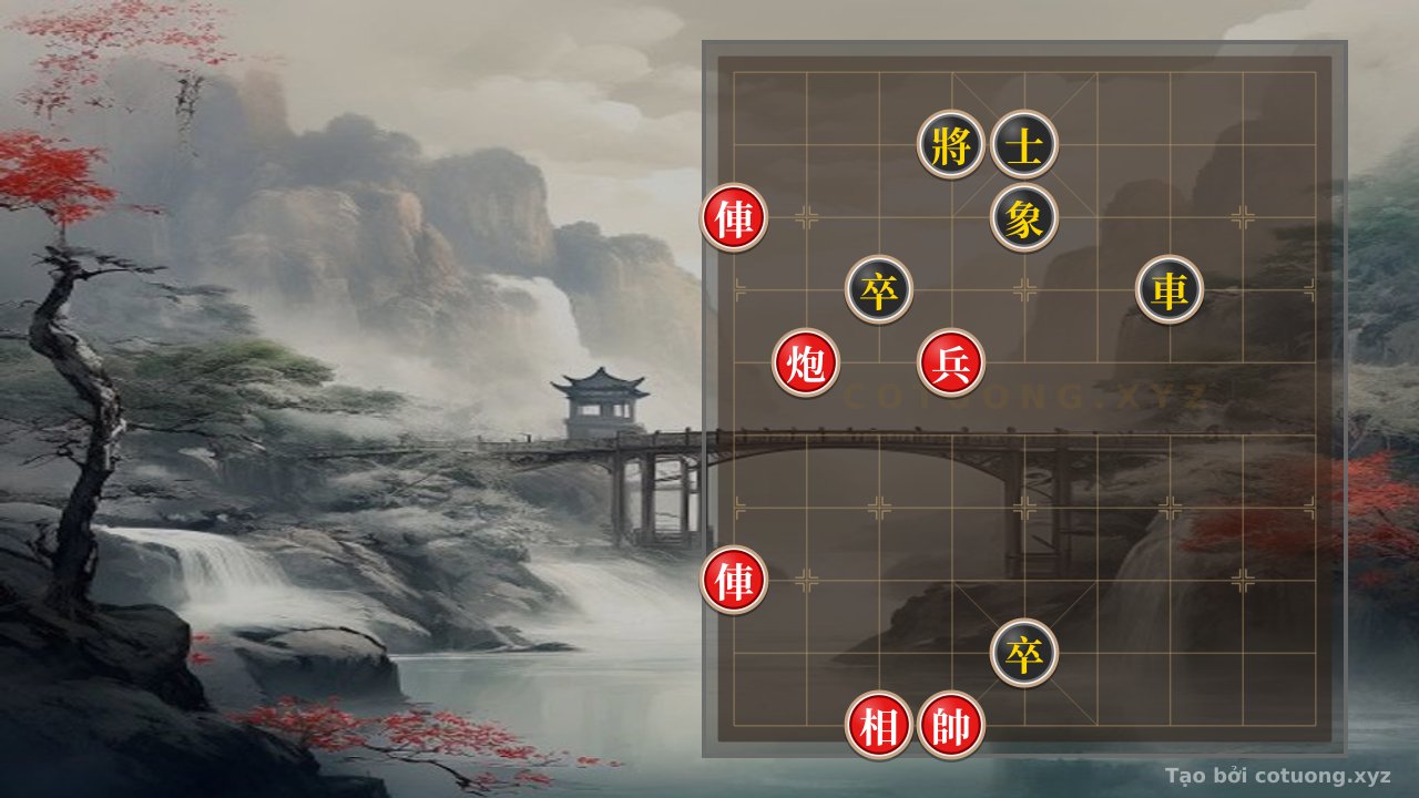 Thế cờ: Mastering the Classic Xiangqi: How Red's 2 Rooks and Cannons Defeat Black's 2 Pawns, Advisors, and Elephants in a Single Decisive Move — Cờ Tướng Online