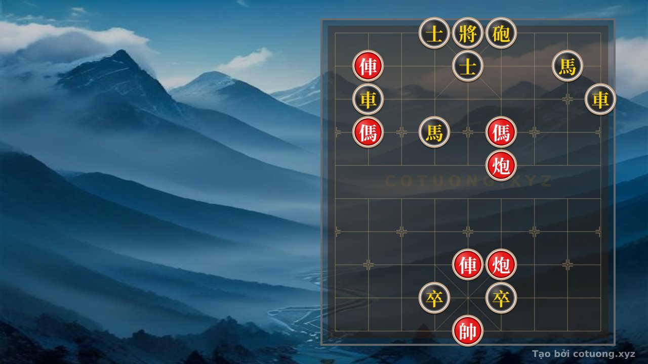 Thế cờ: Red Chariot's Escape: The Secret to Breaking the Double Black Horses in the Double Horse Formation — Cờ Tướng Online