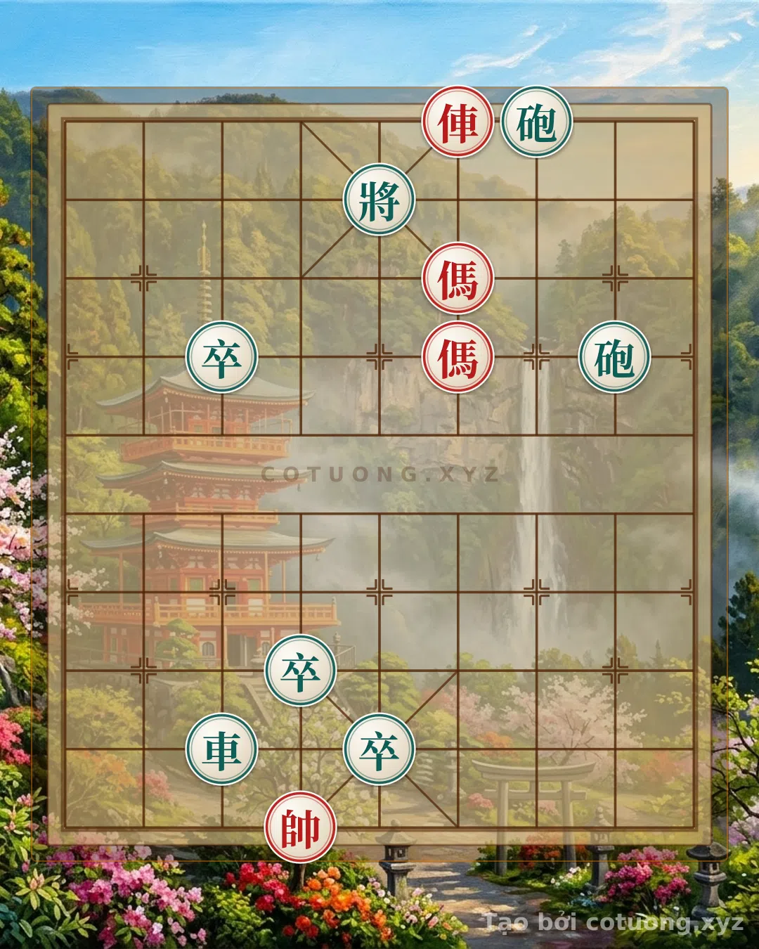 Thế cờ: Red Chariot on File 4, Rank 10: 