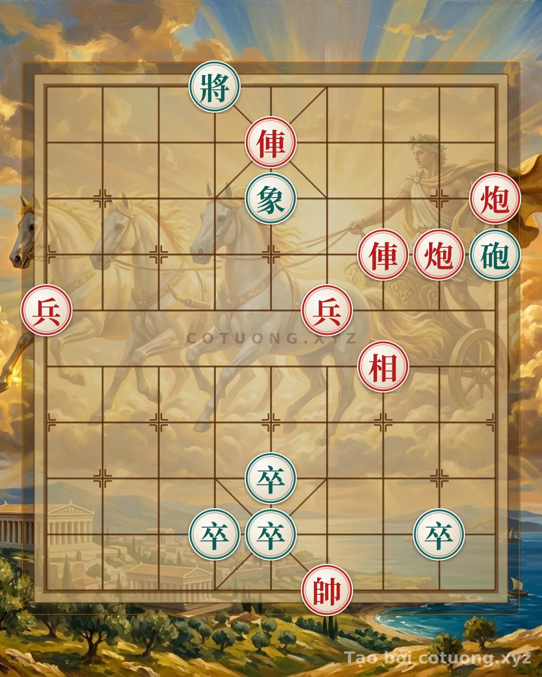 Thế cờ: Decoding Xiangqi: 2 Rooks, 2 Cannons, 2 Pawns and an Advisor vs. King, Advisor, Cannon and 4 Pawns - Secrets on the Chessboard — Cờ Tướng Online