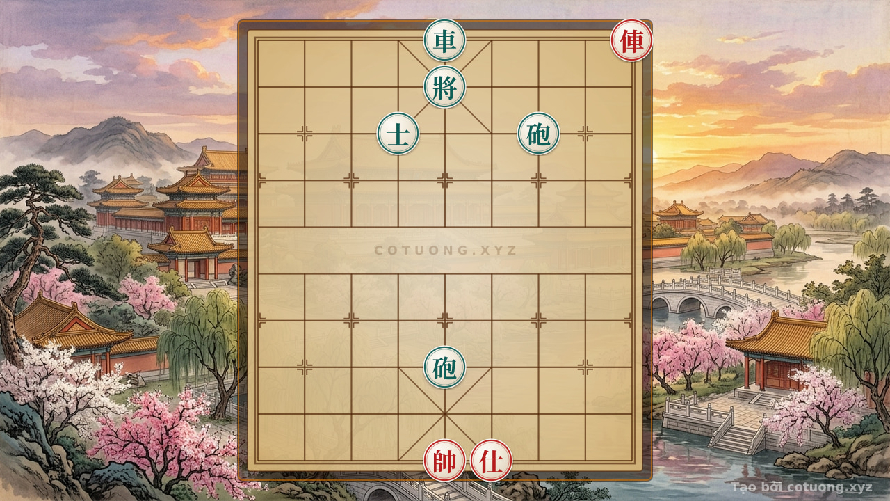 Thế cờ: Chess Position: Black Rook at 5-10 vs Red Rook at 1-10 — Cờ Tướng Online