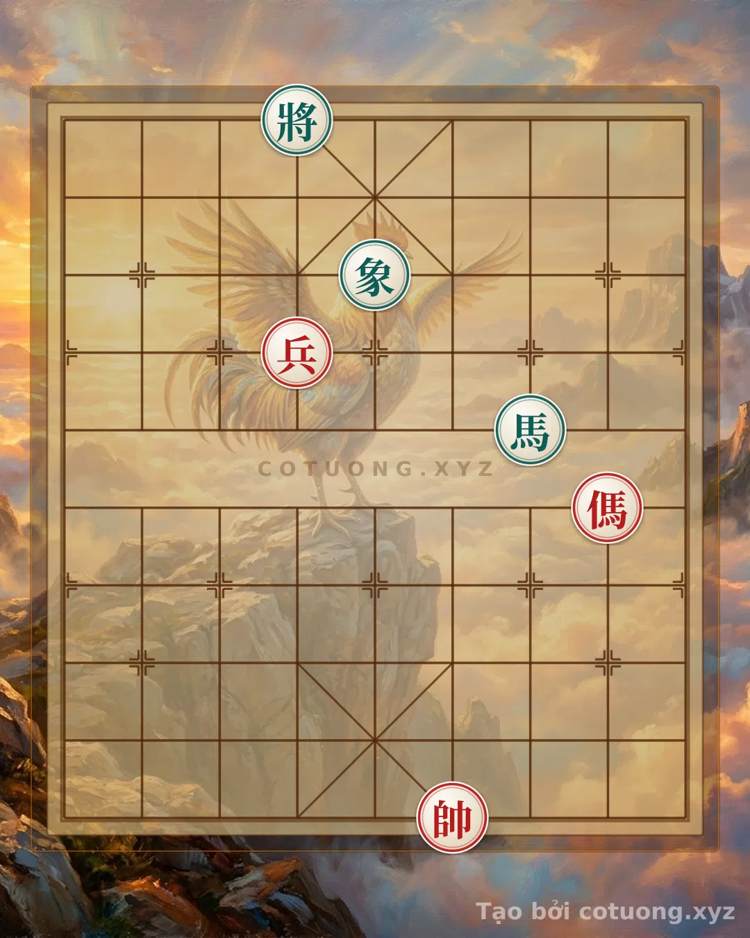 Thế cờ: Xiangqi Tactics: Red's Counterattack Strategy in the Double Horse Face-to-Face Formation — Cờ Tướng Online
