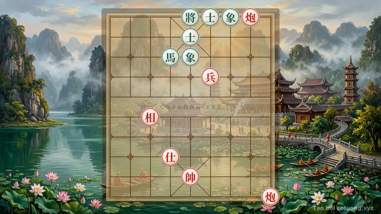 Thế cờ: Red General's Breakthrough: Cannon Strategy to Trap the Black Advisor — Cờ Tướng Online