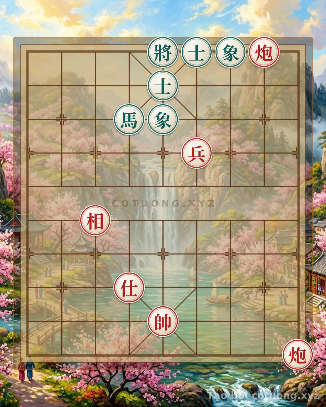 Thế cờ: Red General's Breakthrough: Cannon Strategy to Trap the Black Advisor — Cờ Tướng Online