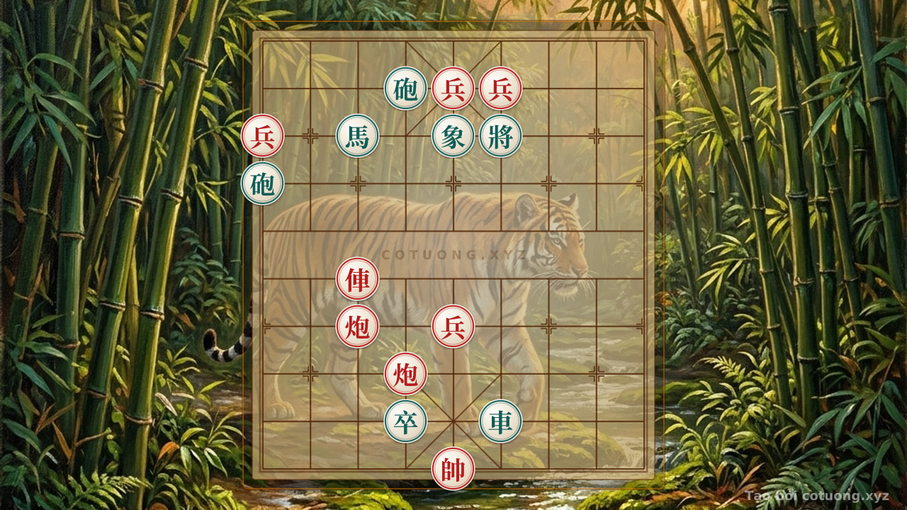 Thế cờ: Red Cannon on File 4, Rank 9: Offensive Breakthrough Strategy in Chinese Chess — Cờ Tướng Online