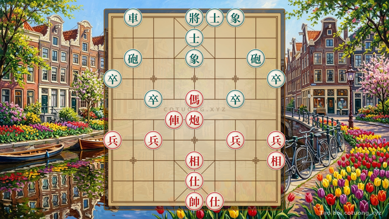 Thế cờ: Xiangqi Masterpiece: When the Chariot, Cannon, and Horse Dance Amidst the Storm of Pawns - Survival Tactics in the Deadly Pawn Fortress #c81a — Cờ Tướng Online