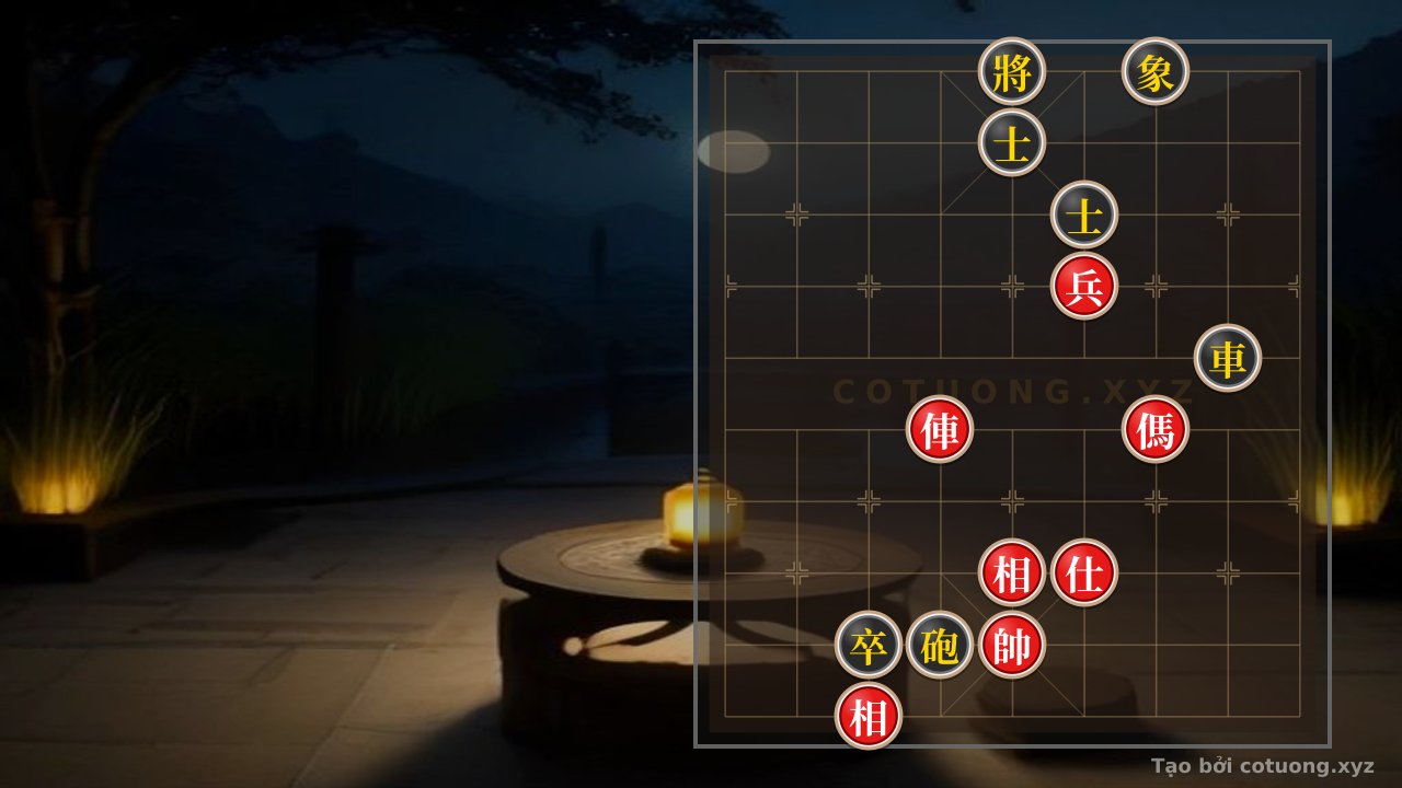 Thế cờ: The White-Haired Horse on the Chessboard: Red Seizes Victory with Courage and Decisiveness — Cờ Tướng Online