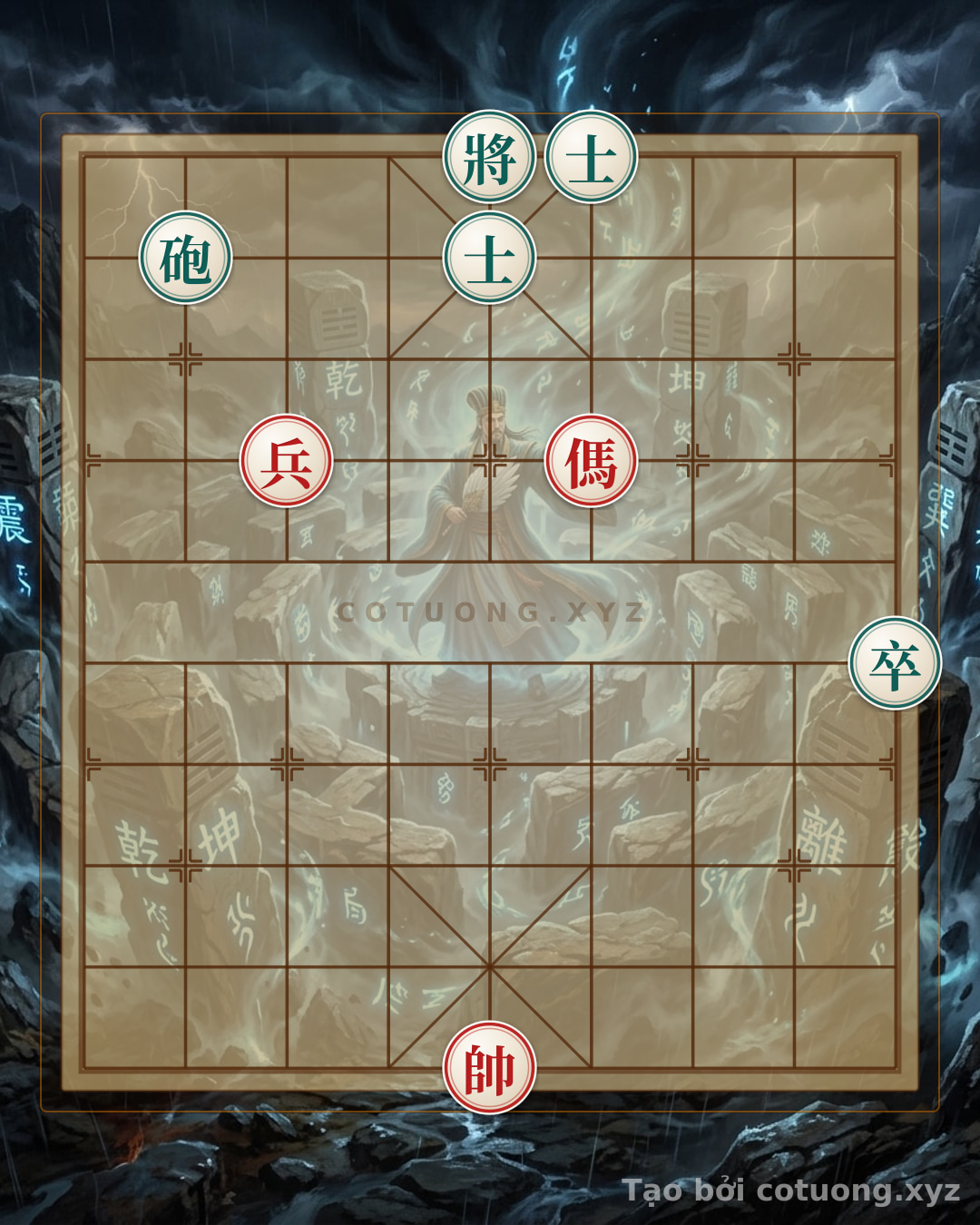 Challenge: Secret Trick to Reverse the Chessboard: Breaking the Red's Then Chốt Defense with Only a Horse and a Pawn - Can you solve it?