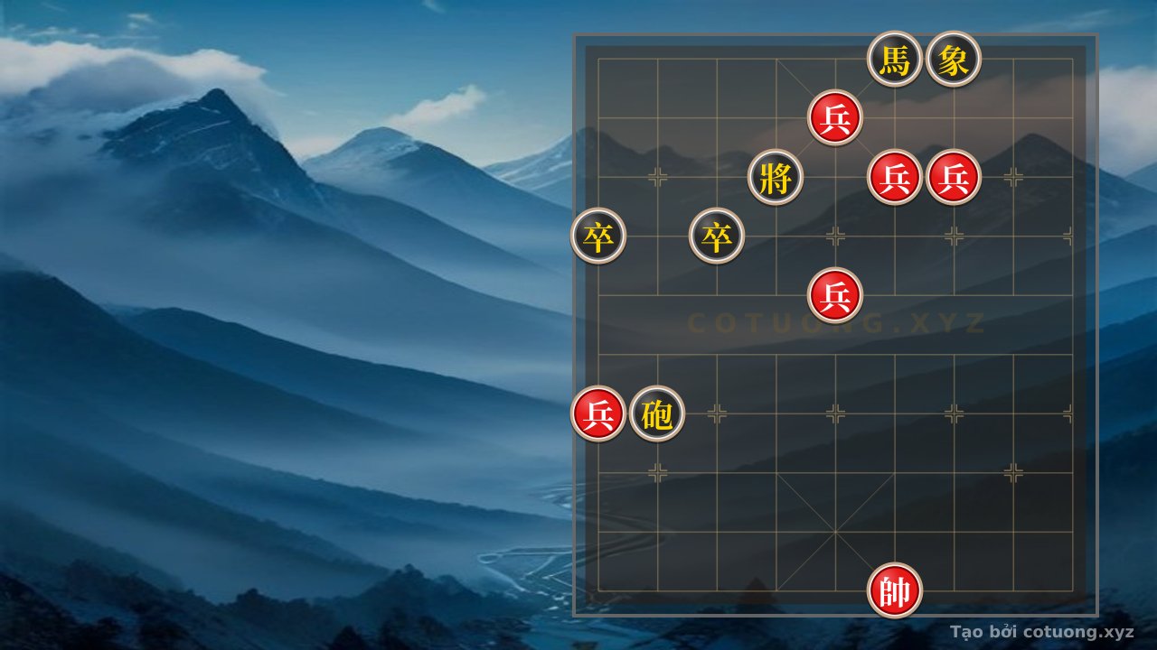 Thế cờ: Classic Endgame Secrets: 5 Pawns Decisively Attacking Cannon-Horse with 2 Pawns and Elephant - When Red Dominates Unmatched Tactical Play — Cờ Tướng Online