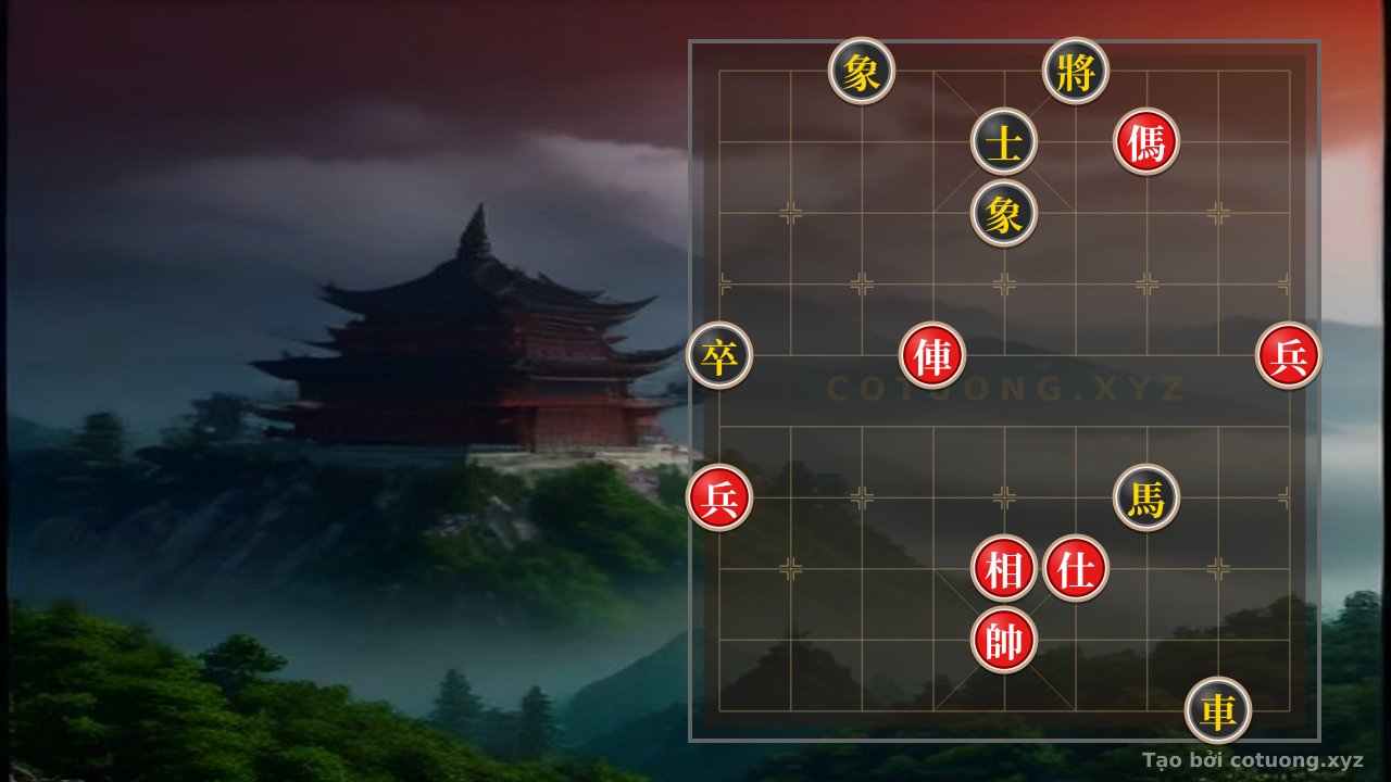 Thế cờ: Xiangqi Position: Red Chariot Threatens Straight, Black Horse Pinned - Basic Tactics for Beginners — Cờ Tướng Online
