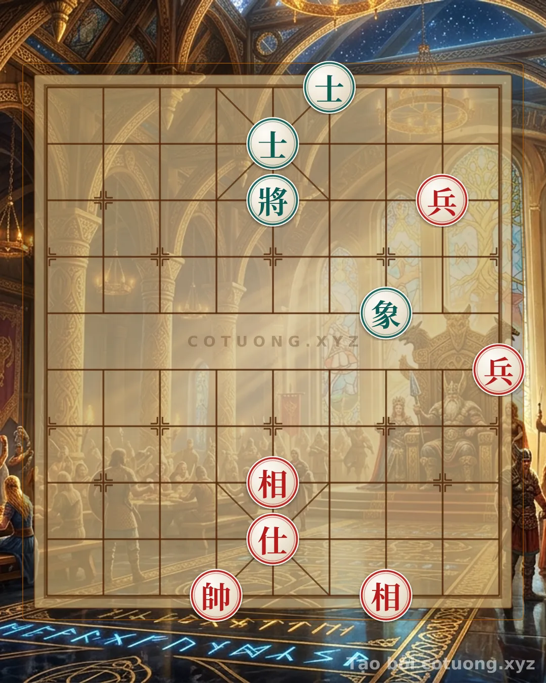 Thế cờ: Red General: Black Pawn Enters Palace, Black Advisor Under Threat - Effective Defensive Tactics — Cờ Tướng Online