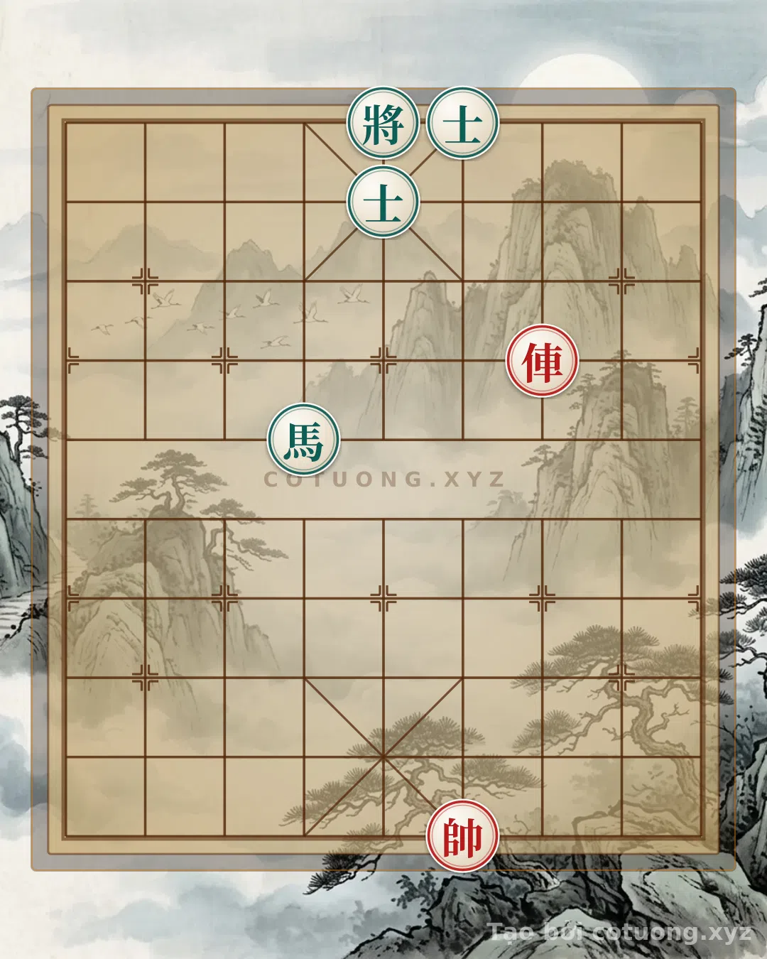 Thế cờ: The Art of the Rook's Endgame: Rook vs. Horse and Two Advisors – When Simplicity is the Masterpiece — Cờ Tướng Online