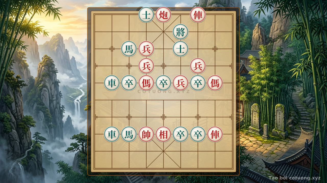 Thế cờ: Classic Xiangqi Tips: When Two Rooks, Cannon, and Horses Crush the Black Pawns - The Legendary #00c9 Formation — Cờ Tướng Online