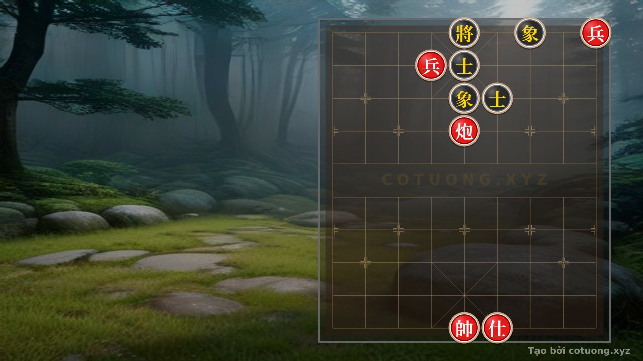 Thế cờ: The Controlled Checkmate: Red's Cannon on File 5 Defeats Black's General on File 5 in 3 Moves — Cờ Tướng Online