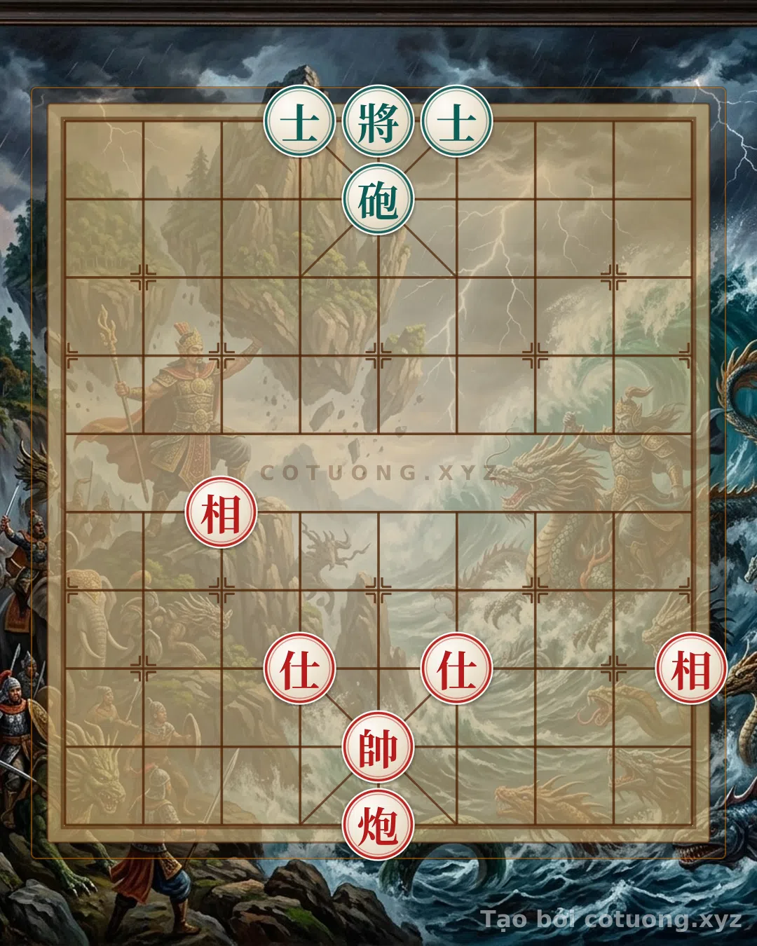 Thế cờ: The 'Empty Cannon' Formation - The Red General's Strategy in the Battle of Bach Dang — Cờ Tướng Online