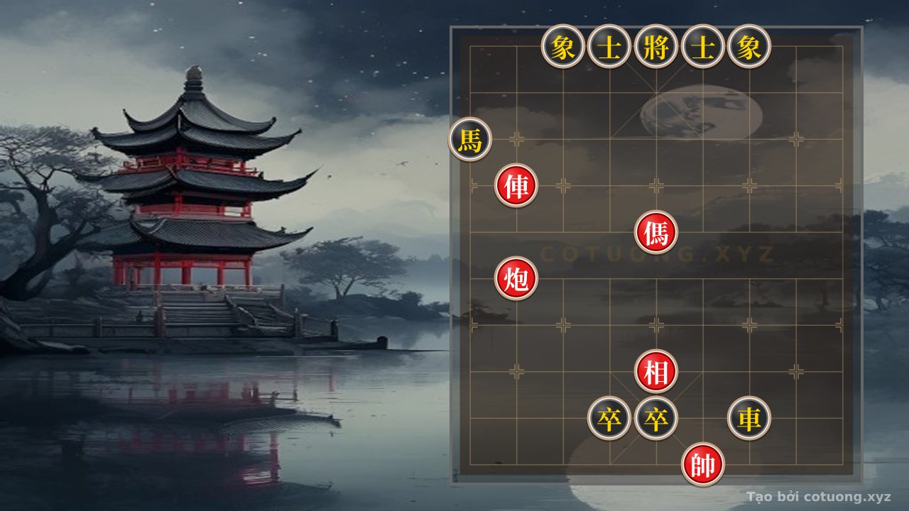 Thế cờ: Xiangqi: Red's Strategy Awakens When Black Falls into the 'Double Horse Trap' — Cờ Tướng Online