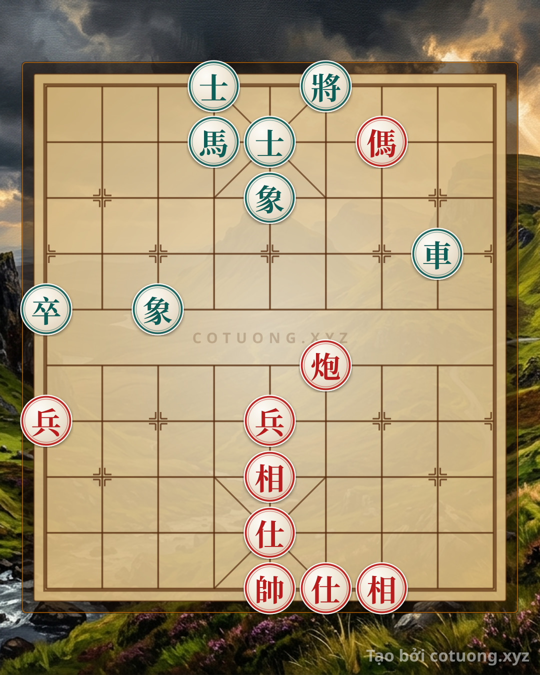 Challenge: The Difficult Jianghu Chess Formation: Red's Cannon Horse 2Pawns 2Advisors 2Elephants vs. Black's Chariot Horse Pawn Advisors Elephants - A Sorrowful Move - Can you solve it?