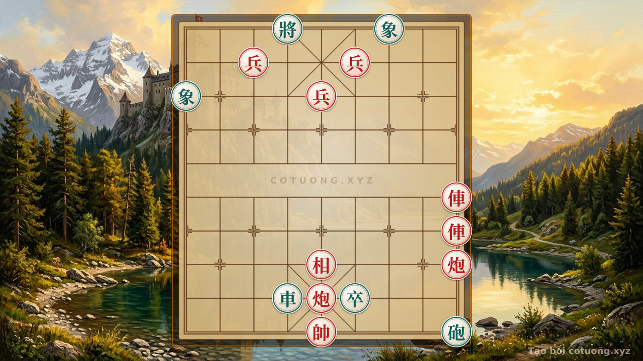 Thế cờ: Xiangqi: Black Defends Against the Red Thunderstorm — Cờ Tướng Online