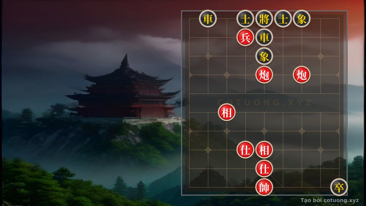 Thế cờ: Red General's Cannon Gambit: Unexpected Counterattack with Black Chariot on File 2 — Cờ Tướng Online