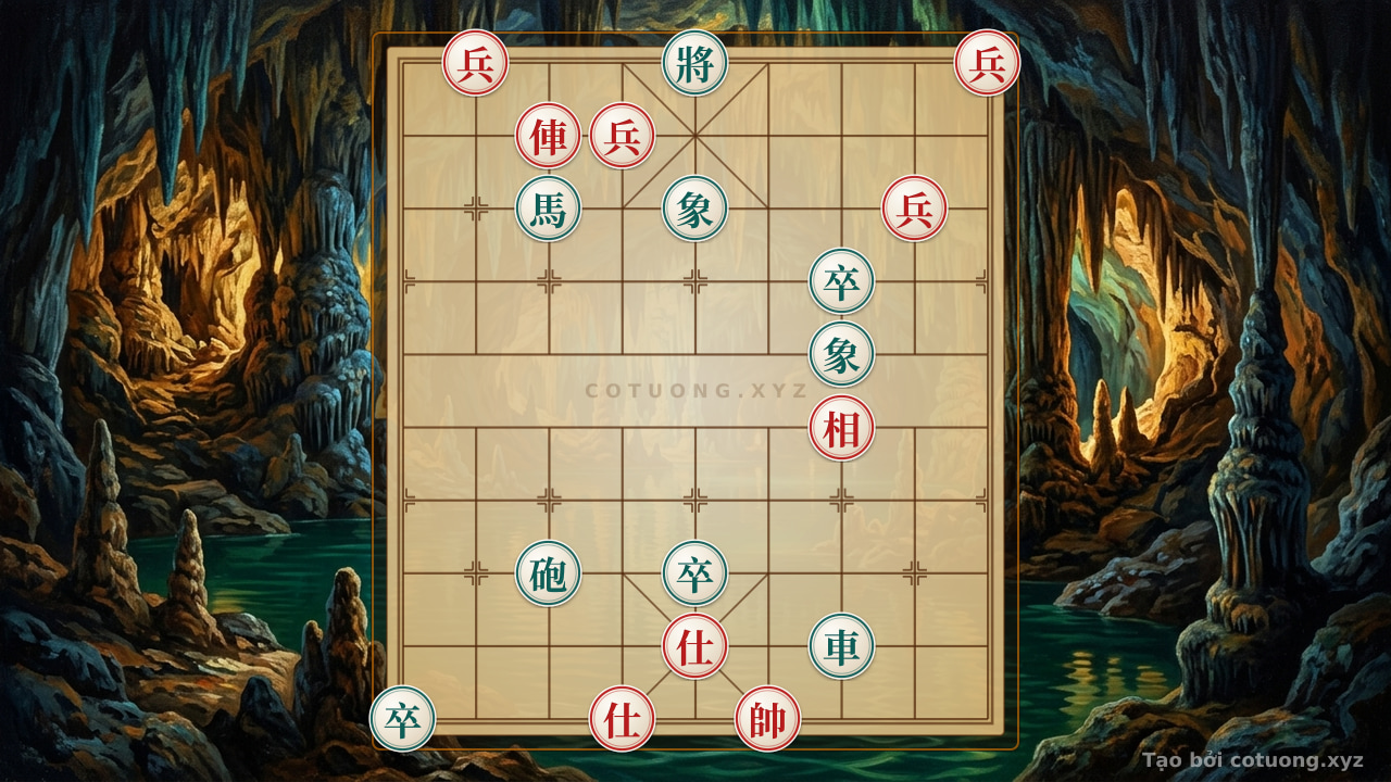 Thế cờ: Red Pawn on File 8, Rank 10: The Secret to Breaking the Black General's Defense in a Precise Chess Position — Cờ Tướng Online