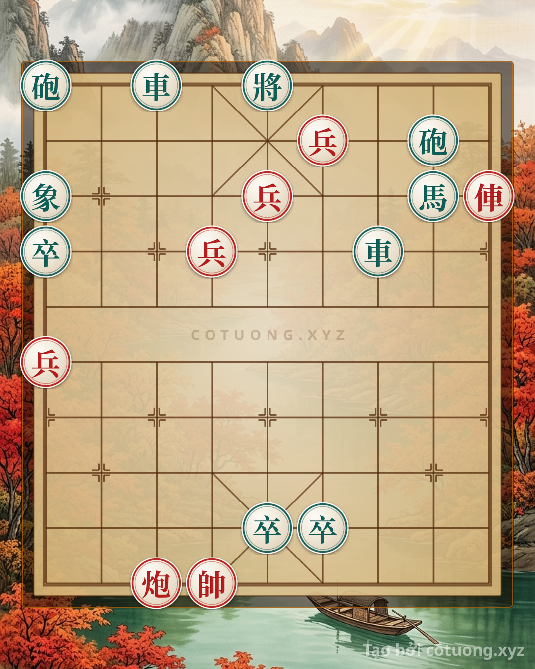 Challenge: Endgame Cruelty: Black Cannon on File 10 - The Deadly Move in Online Xiangqi - Can you solve it?