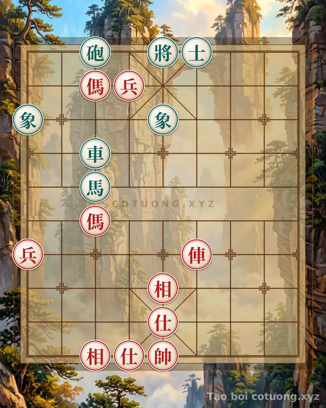 Thế cờ: Endgame Showdown: When the Chariot and Cannon Siege, the Horses and Pawns Strike Like Ancient Battles — Cờ Tướng Online