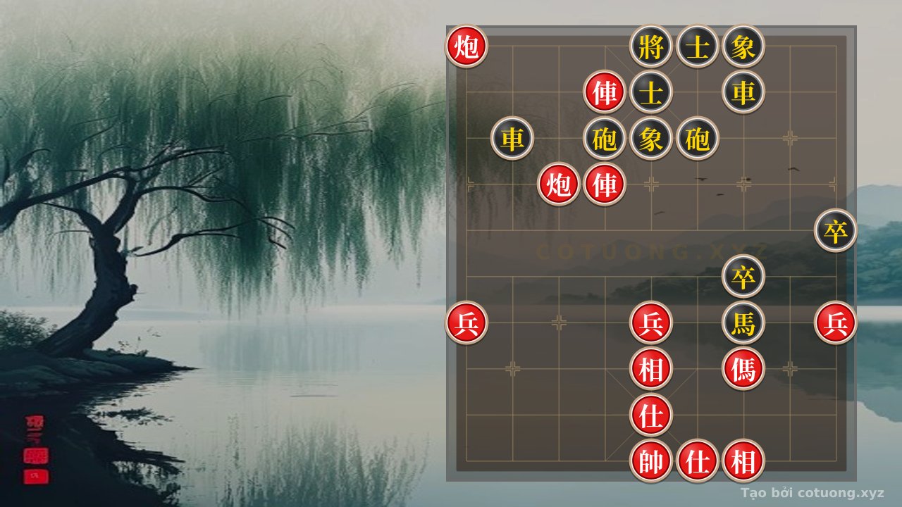 Thế cờ: Xiangqi - The Red Cannon's Decisive Moves in the 'Blood Battle' Strategy — Cờ Tướng Online