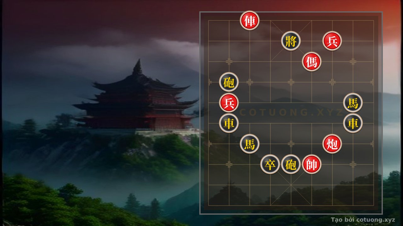 Thế cờ: Red General's Chess: Tactical Checkmate from Double Horse Legs — Cờ Tướng Online