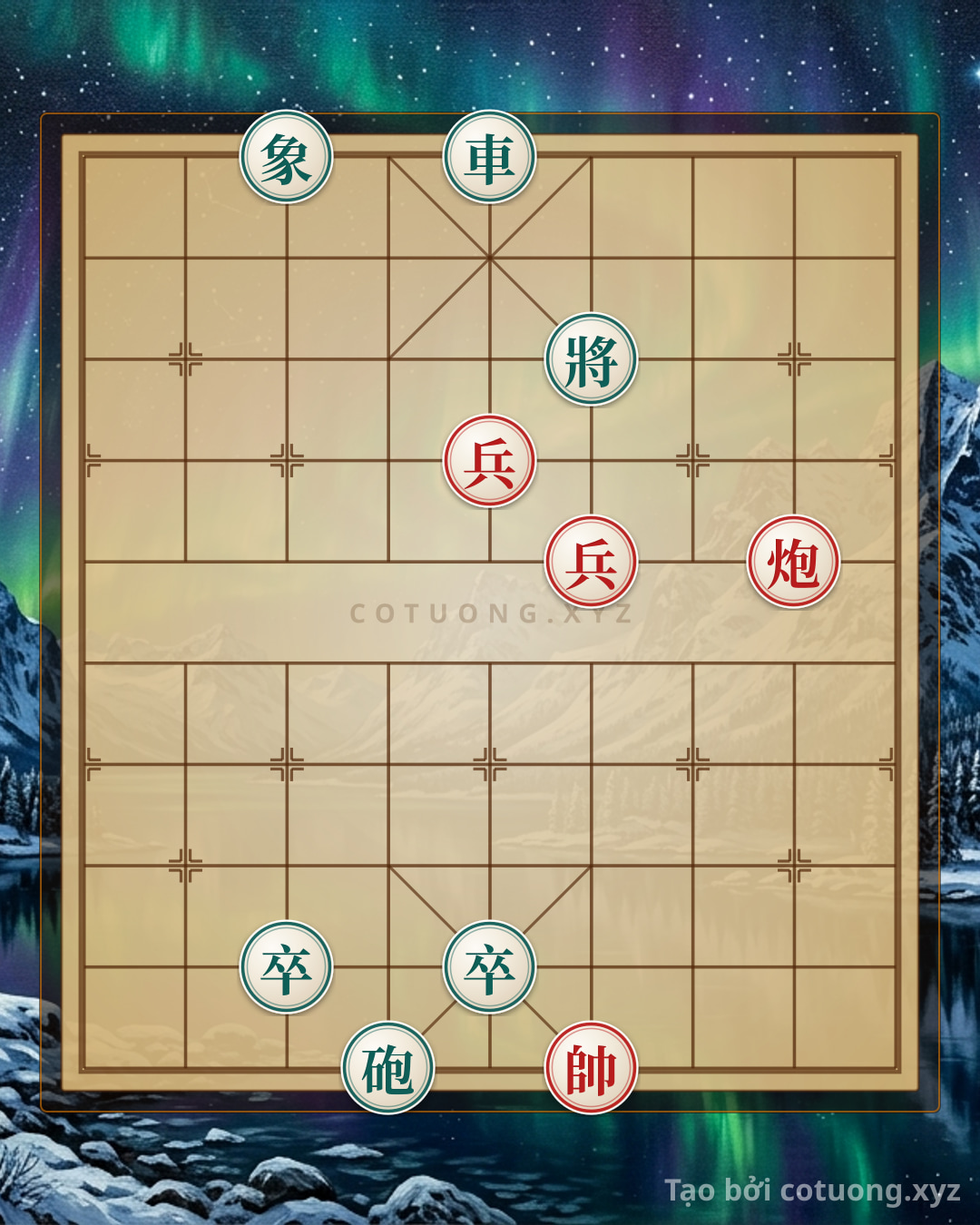 Thế cờ: Red General's Breakthrough: Xiangqi Strategy with Black Chariot on File 5 Rank 10 — Cờ Tướng Online