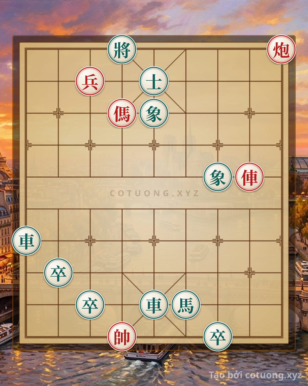 Challenge: Tam tài xa pháo mã tuyệt sát - Can you solve it?