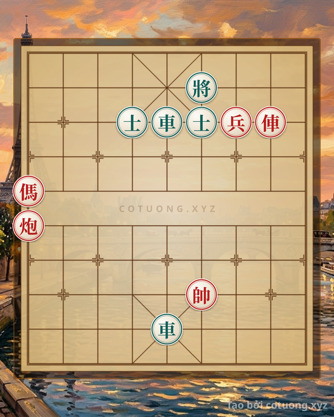 Challenge: Red's 'Chariot Thrust' Trap in the 2 Rooks - Cannon - Horse Formation - Can you solve it?