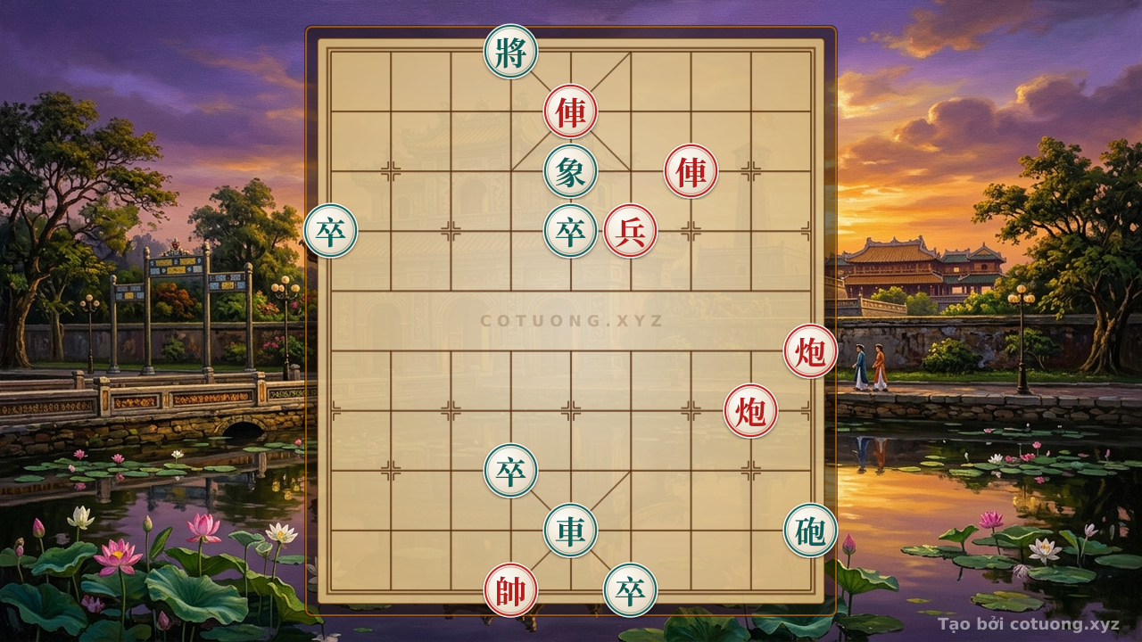 Thế cờ: Xiangqi: 'Red Cannon 1' - The Red Army's Trap in the 'Four Black Chariots' Formation — Cờ Tướng Online