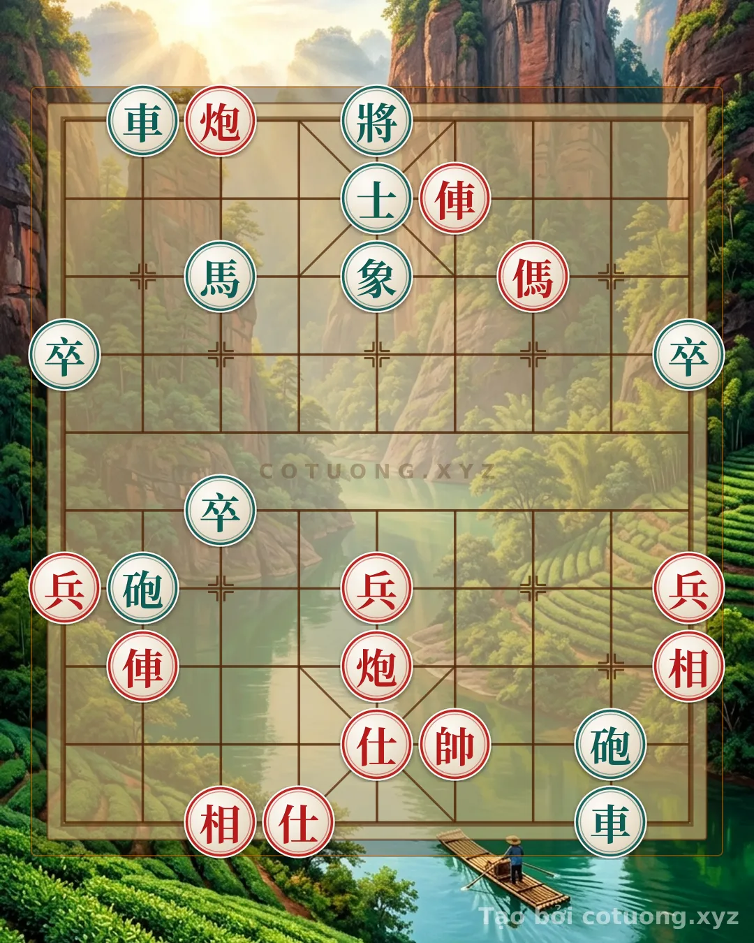 Thế cờ: The Art of Double Rook and Cannon: A Brutal Battle in the Endgame with 2 Rooks, 2 Cannons, Horse and 3 Pawns — Cờ Tướng Online