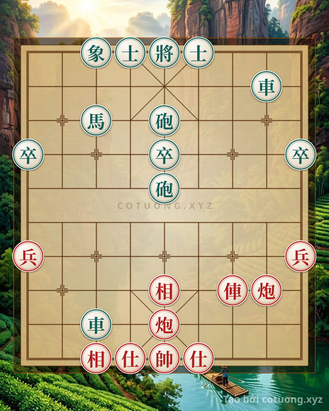 Challenge: Xiangqi Battle: When the Red Chariot and Cannon Crush the Black Army with Classic Checkmate - Can you solve it?