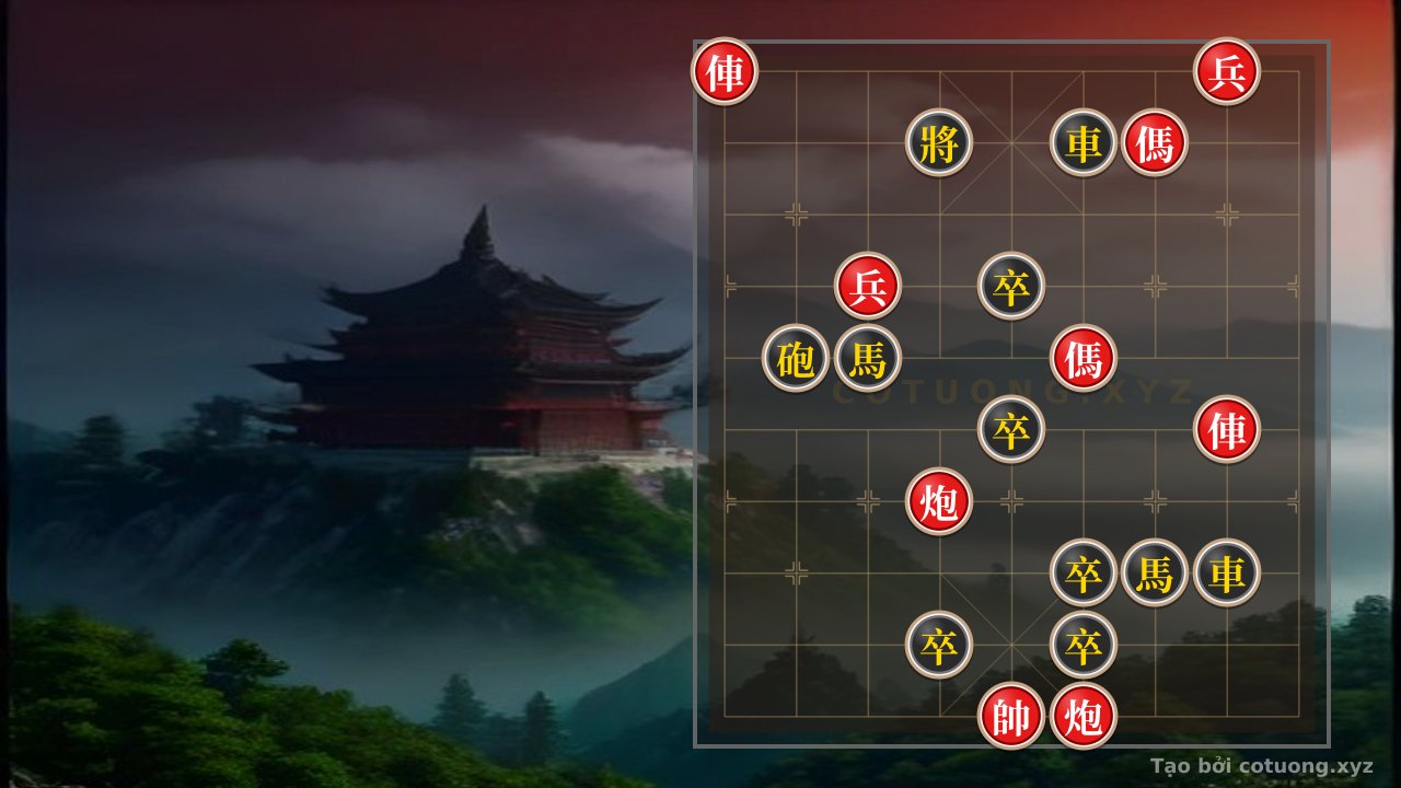 Thế cờ: The Mystery of the Xiangqi Formation: Red Chariot Sweeps, Black General Hides in the Shadows - Decoding the Legendary Battle on the Ancient Board — Cờ Tướng Online