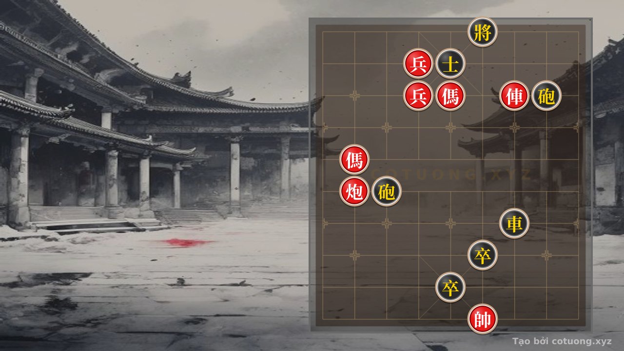 Thế cờ: Psychological Chess: When Black's General is Exposed on the 10th Rank Facing Red's Double Horses - The Bold Strategist's Winning Tricks — Cờ Tướng Online