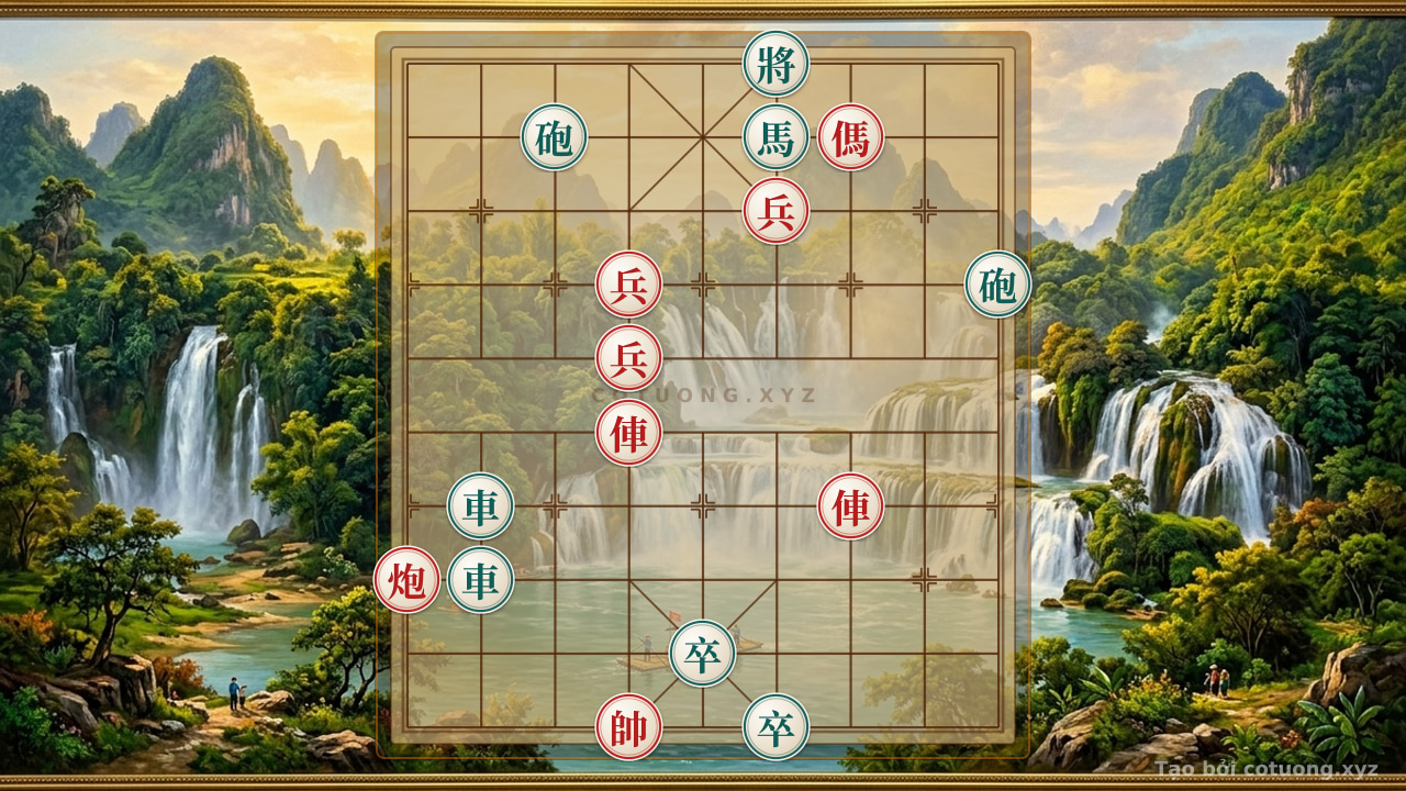 Thế cờ: The Legendary Battle of the Jianghu Chessboard: 2 Rooks, 2 Cannons, 3 Horses vs. 2 Rooks, 2 Cannons, 2 Horses - A Masterpiece of Xiangqi Strategy — Cờ Tướng Online