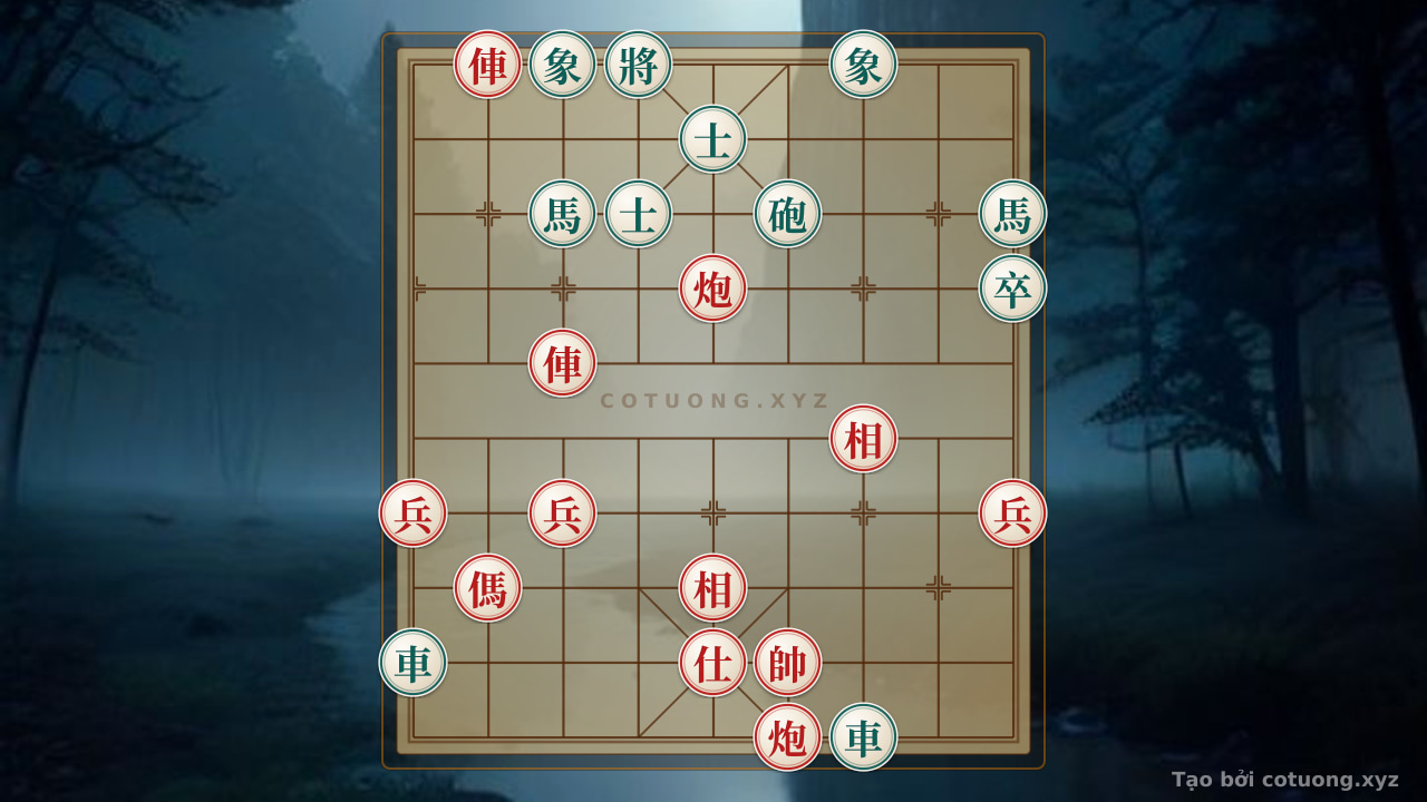 Thế cờ: Red Chariot Charges Like Fire: Tactics and Strategies in a High-Stakes Xiangqi Battle — Cờ Tướng Online