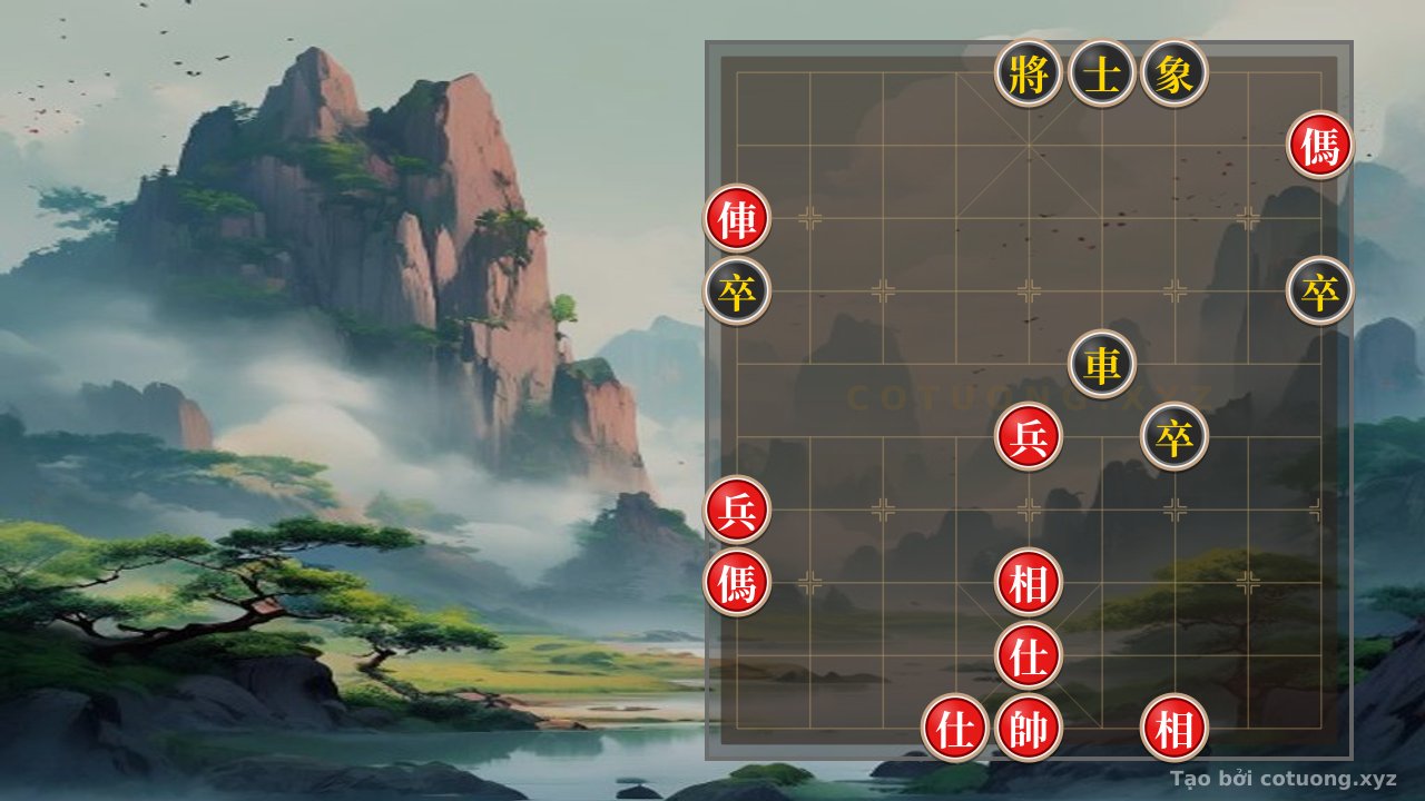 Thế cờ: Xiangqi Tactics: Red Horses Crush Black General in 'Xich Bi' Formation — Cờ Tướng Online