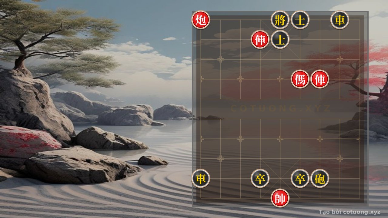 Thế cờ: Xiangqi Super Difficult: Red Cannon on 9th File, 10th Rank Traps Black General - Peak Tactics — Cờ Tướng Online