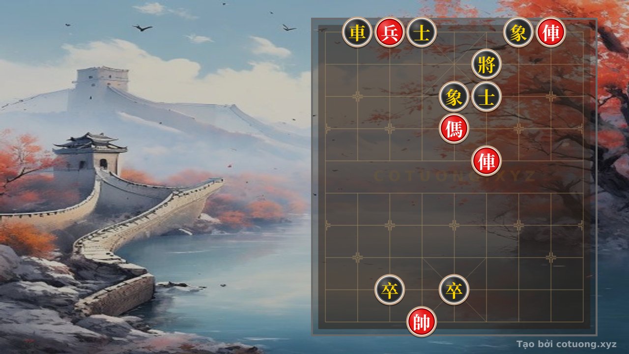 Thế cờ: Xiangqi Position: Red Chariot Threatens Straight Attack, Black Advisor Prepares Counterattack Like a Fox — Cờ Tướng Online
