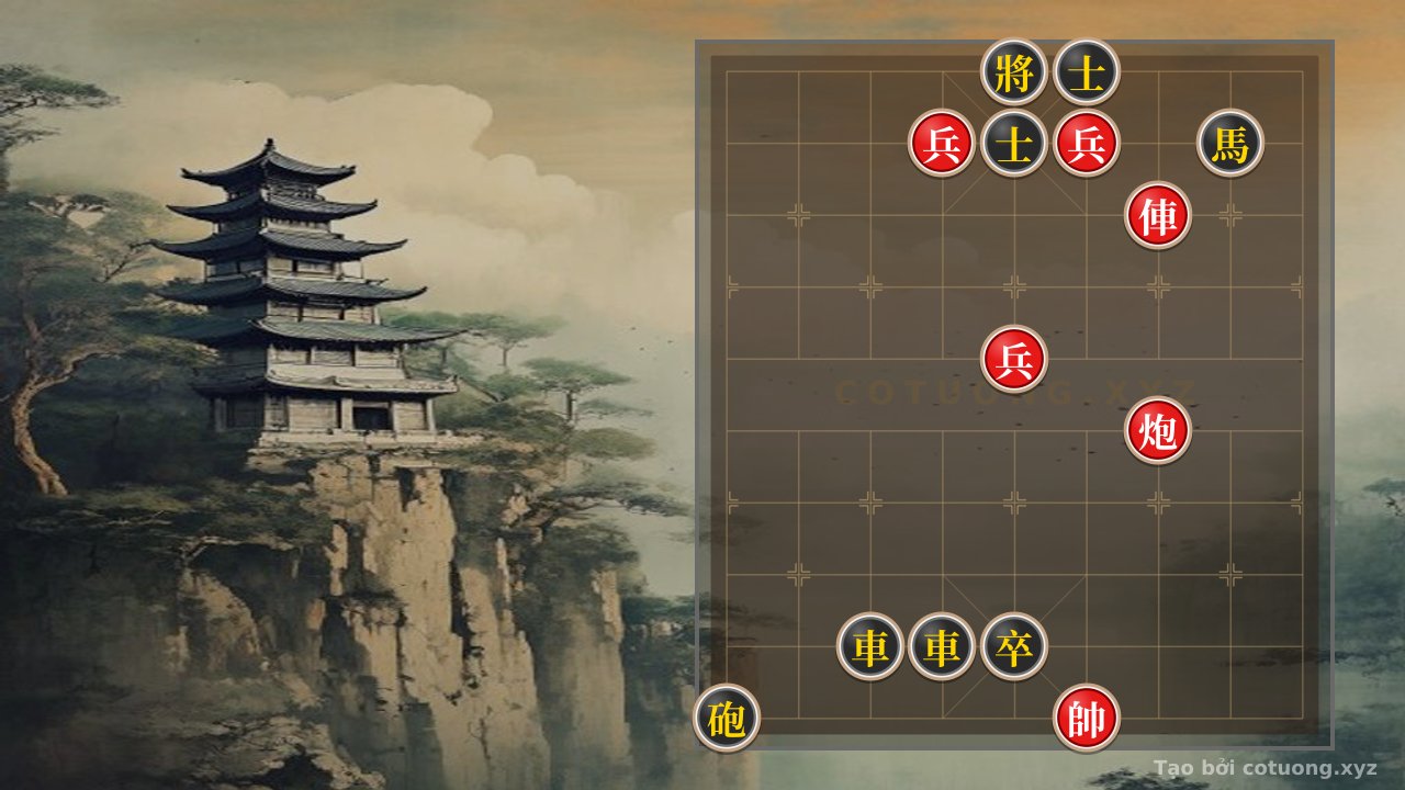 Thế cờ: Xiangqi Master's Secret: Red Chariot Cannon 3 Pawns Crush Black Double Rooks - The Xichibi Strategy on the Chessboard — Cờ Tướng Online