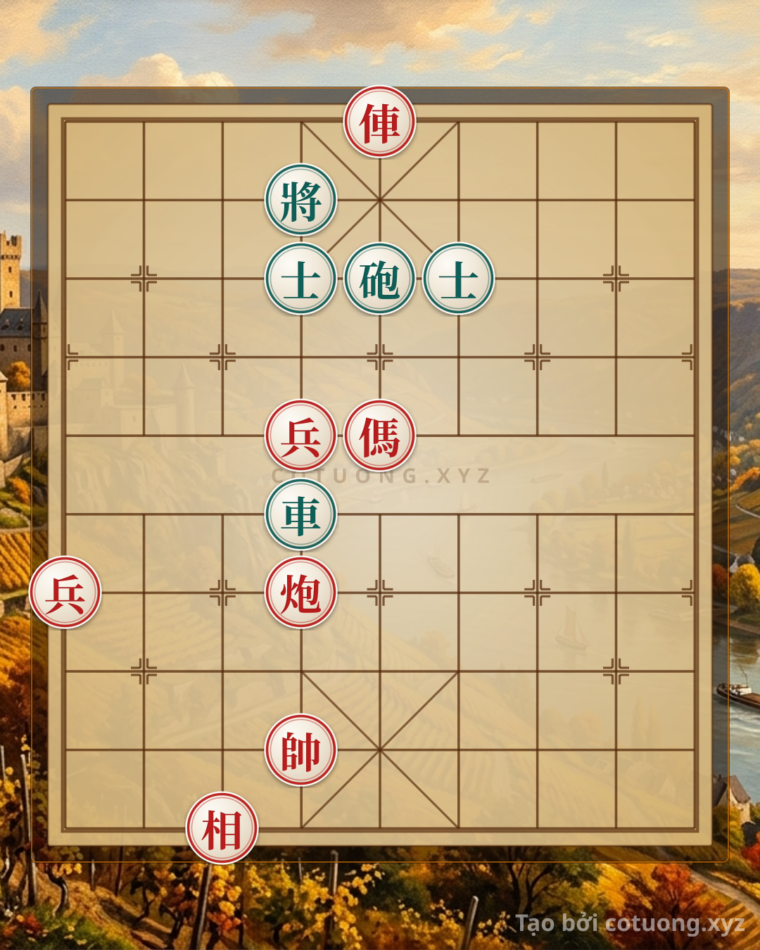 Challenge: Practical Attack: Rook Cannon Horse 2Pawn Bishop vs. Rook Cannon 2Advisors - Masterpiece of Xiangqi Strategy - Can you solve it?