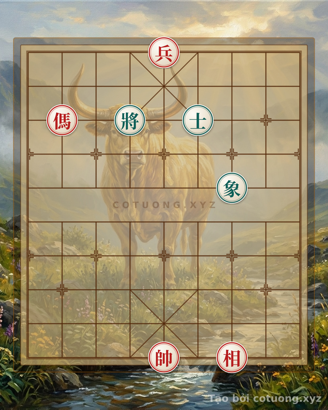 Thế cờ: Red General's Grip on the Road: Forced Win with the Rook on File 10 - The 'Horse's Gambit' Trick to Overthrow the Black General — Cờ Tướng Online