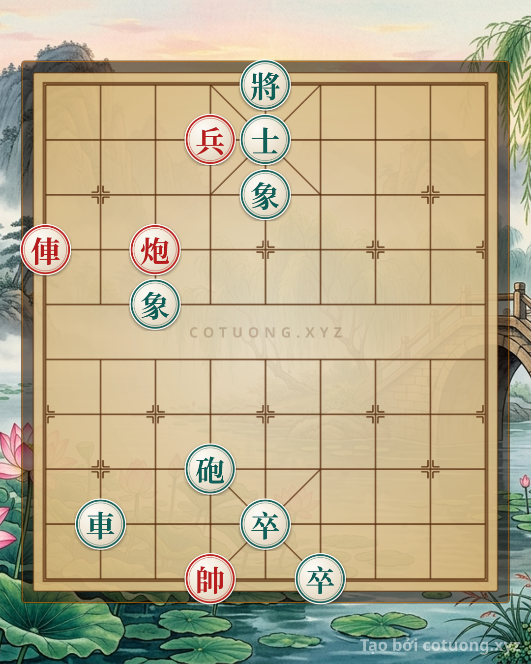 Thế cờ: Empty Cannon Strike: How the Red Army Breaks Through the Black Defense in a Classic General's Gambit — Cờ Tướng Online