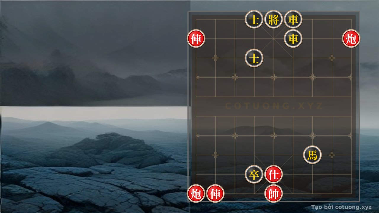 Thế cờ: The God of Chess: 2 Rooks, 2 Cannons and Advisors Launch a Brutal Attack — Cờ Tướng Online